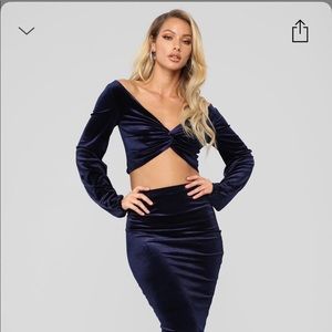 Fashionova navy blue set..